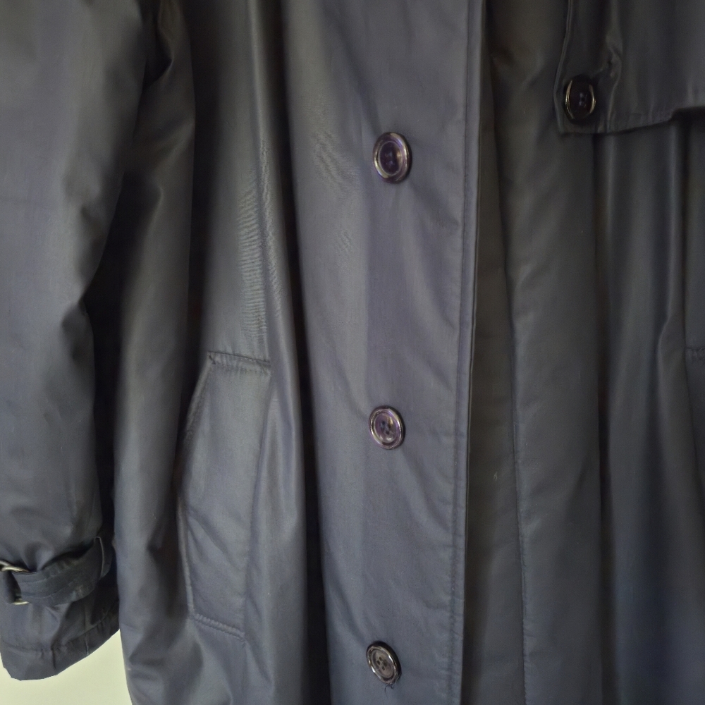Rainbeater Vintage Navy Blue Raincoat Size 46 Mens L XL Trench Coat Dust Cover - Picture 9 of 16